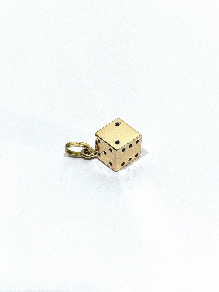 PENDENTIF DÉ EN OR -photo-1