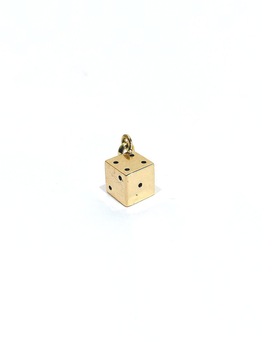 PENDENTIF DÉ EN OR -photo-3