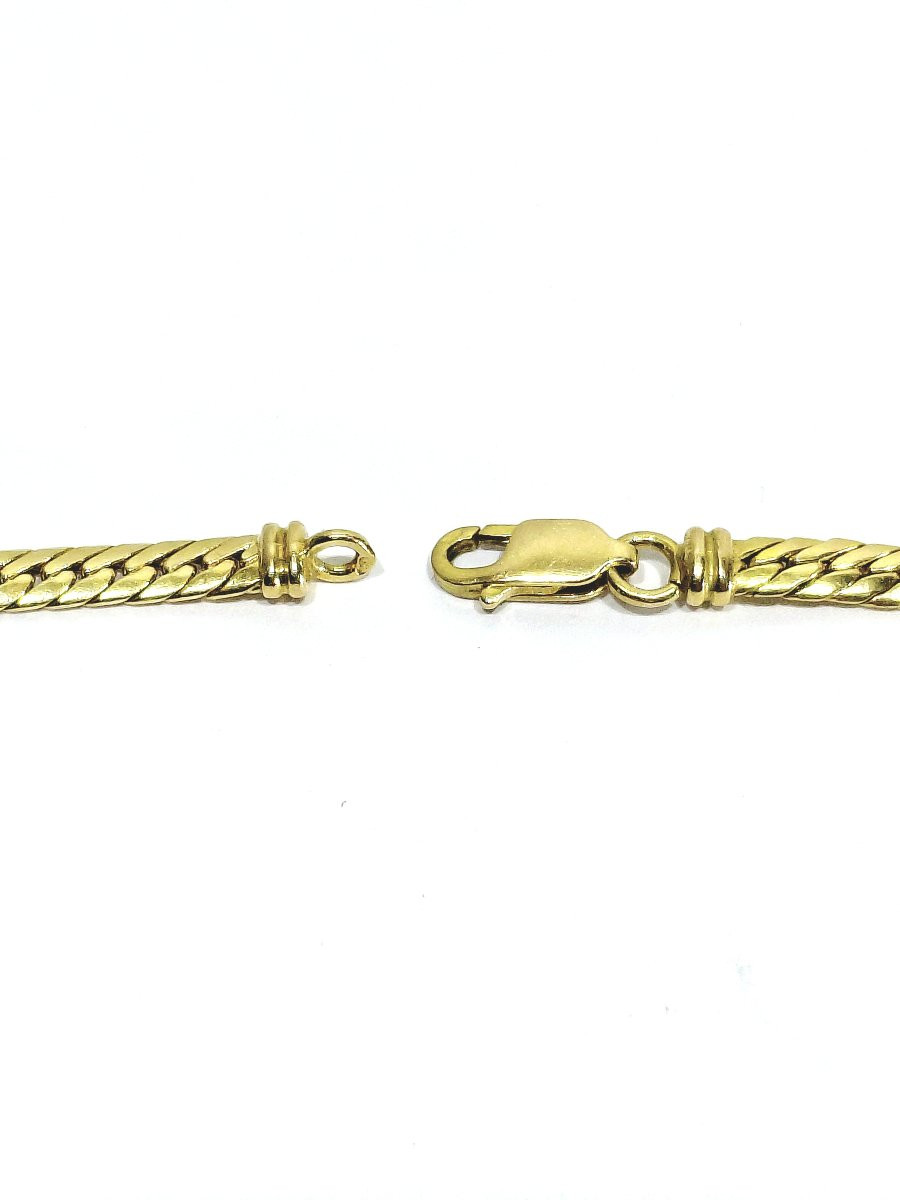 Gold Necklace In English Knit-photo-3