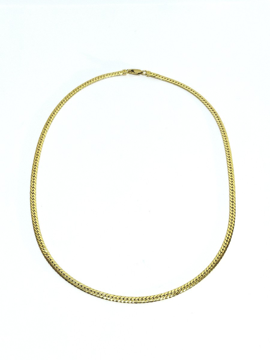 Gold Necklace In English Knit