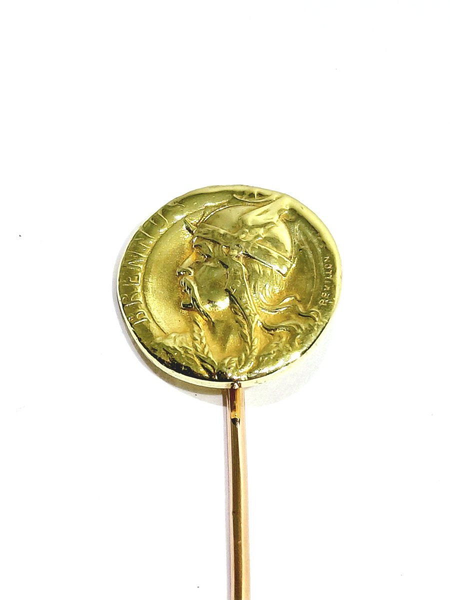 RÉVILLON - EPINGLE A CRAVATE EN OR ROSE ET JAUNE-photo-2