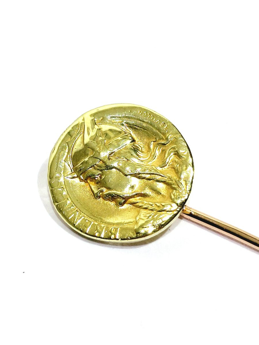 RÉVILLON - EPINGLE A CRAVATE EN OR ROSE ET JAUNE-photo-3