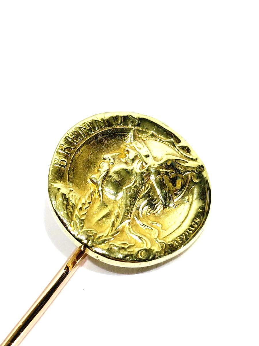 RÉVILLON - EPINGLE A CRAVATE EN OR ROSE ET JAUNE-photo-4