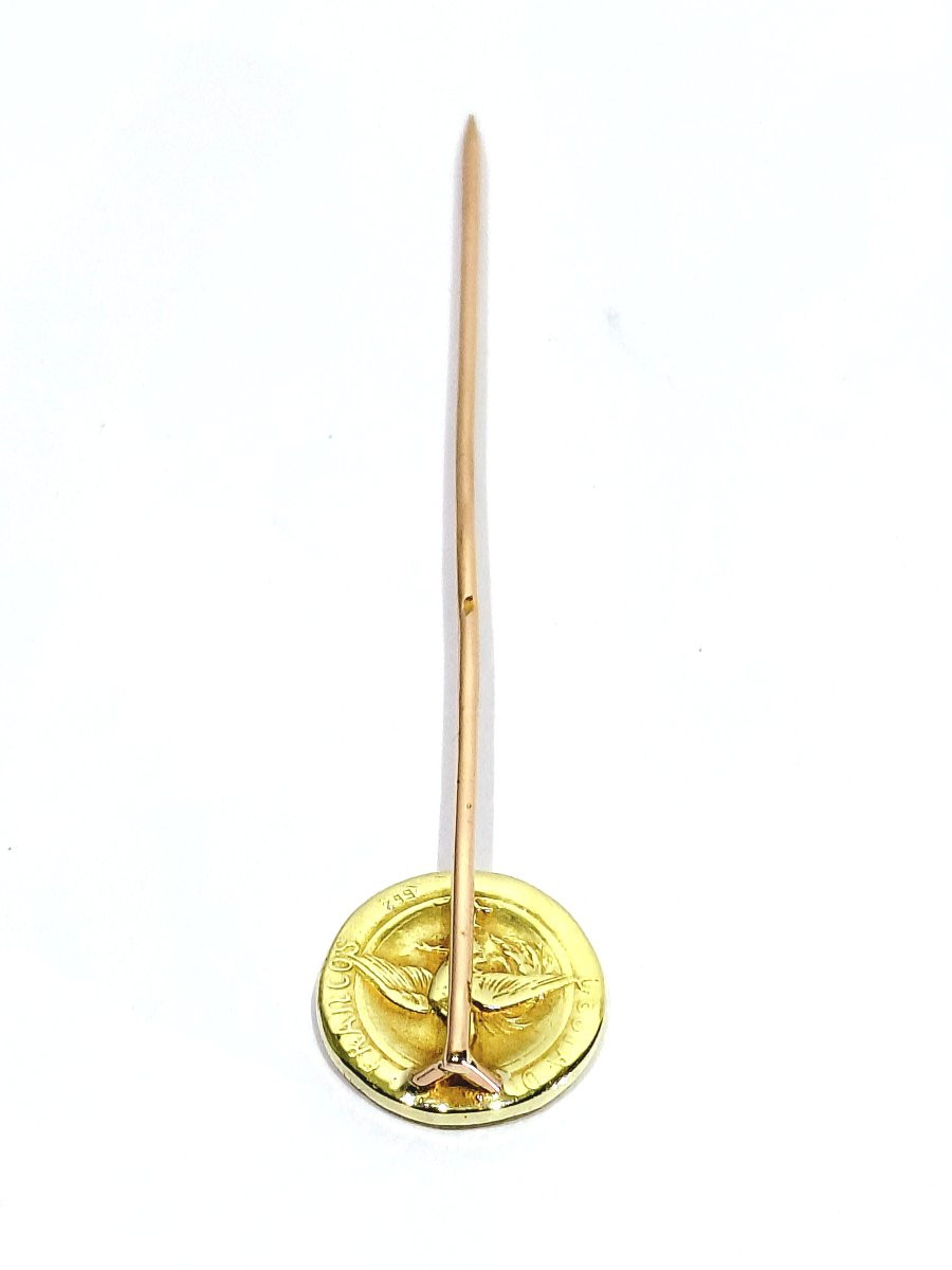 RÉVILLON - EPINGLE A CRAVATE EN OR ROSE ET JAUNE-photo-2