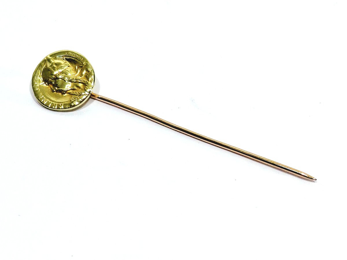RÉVILLON - EPINGLE A CRAVATE EN OR ROSE ET JAUNE-photo-5