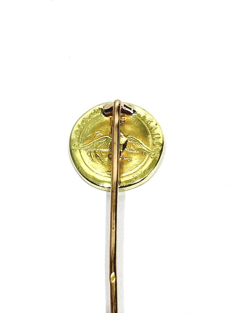 RÉVILLON - EPINGLE A CRAVATE EN OR ROSE ET JAUNE-photo-6