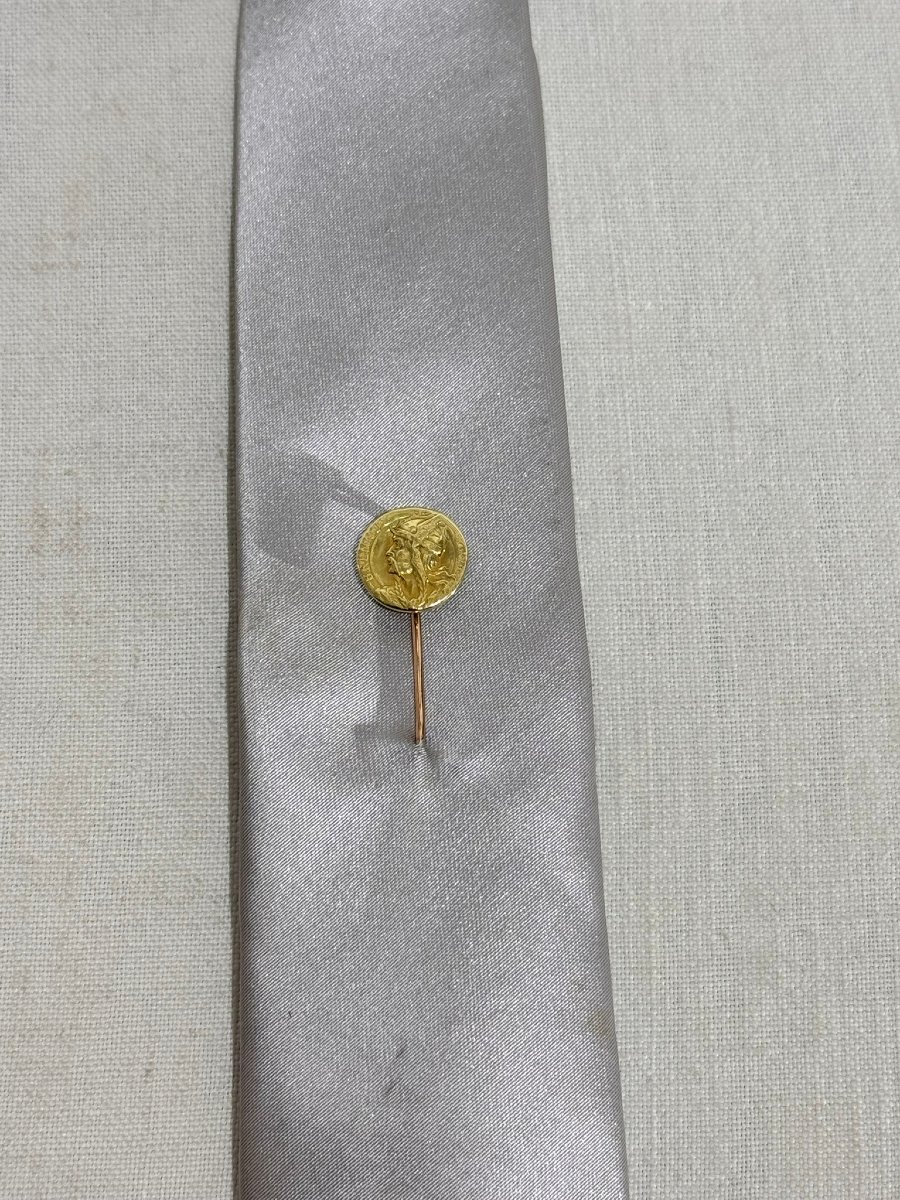 RÉVILLON - EPINGLE A CRAVATE EN OR ROSE ET JAUNE-photo-8