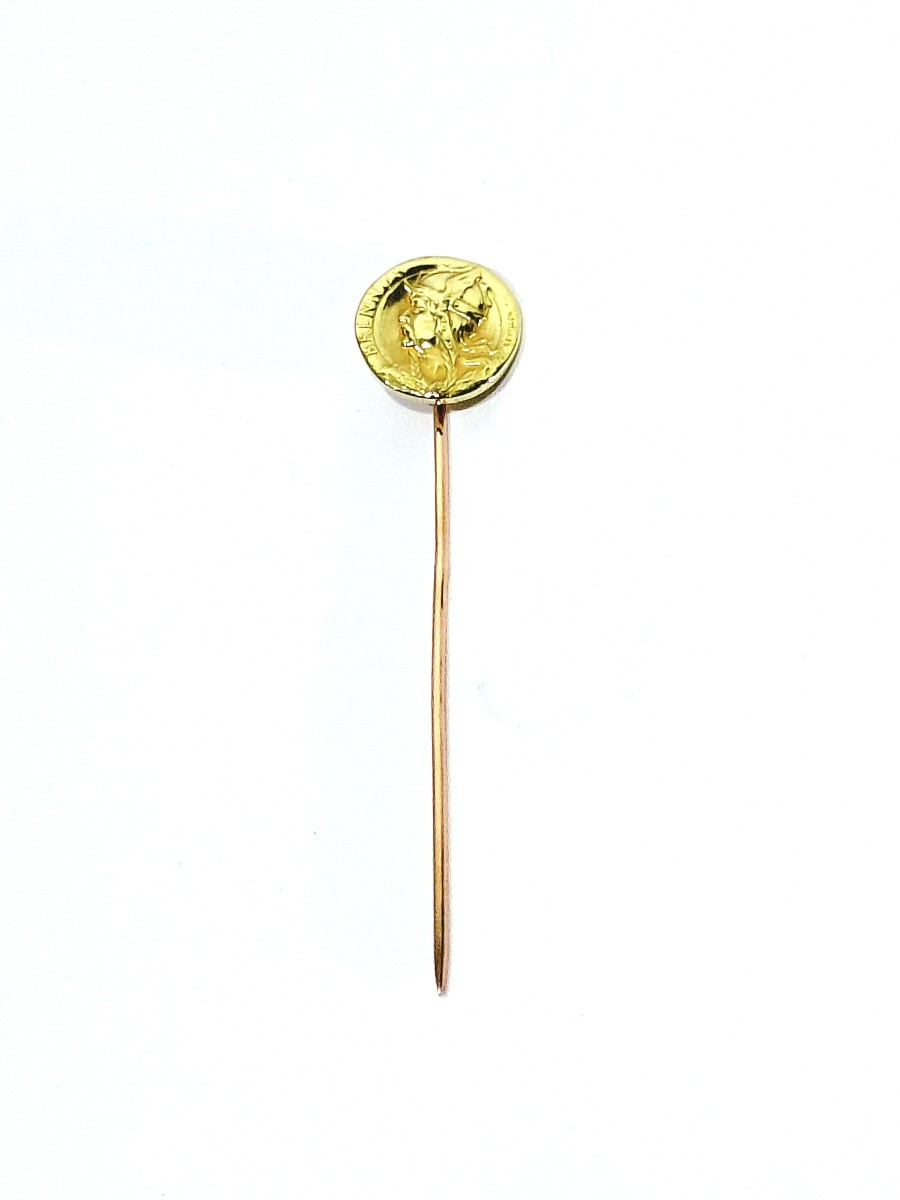 RÉVILLON - EPINGLE A CRAVATE EN OR ROSE ET JAUNE