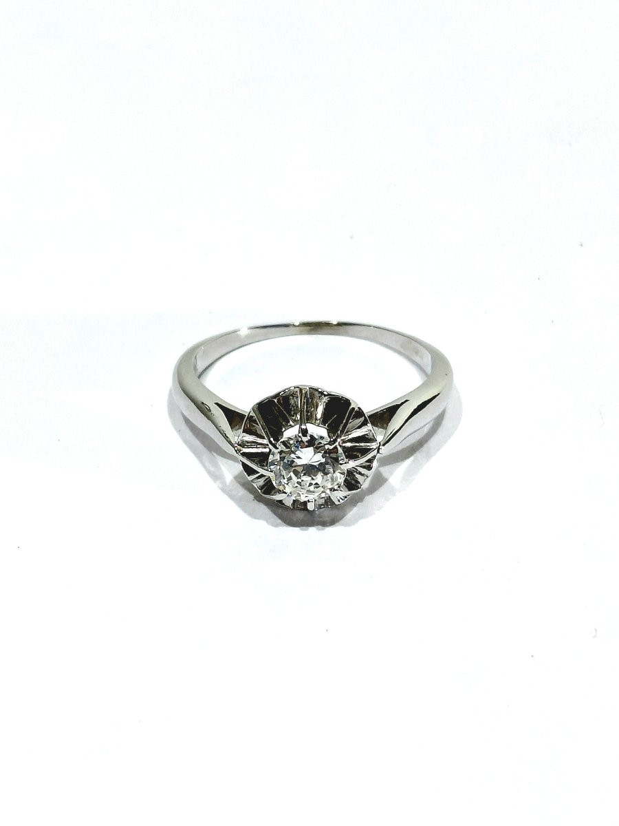 SOLITAIRE EN OR BLANC ET DIAMANT-photo-3