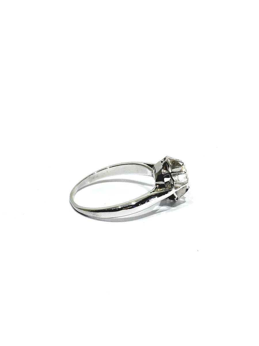 SOLITAIRE EN OR BLANC ET DIAMANT-photo-2