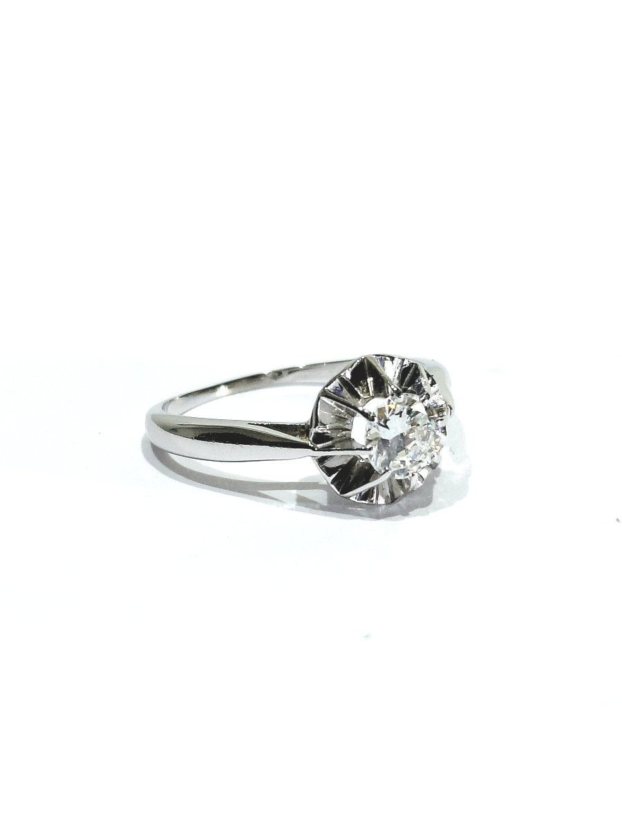 SOLITAIRE EN OR BLANC ET DIAMANT-photo-3