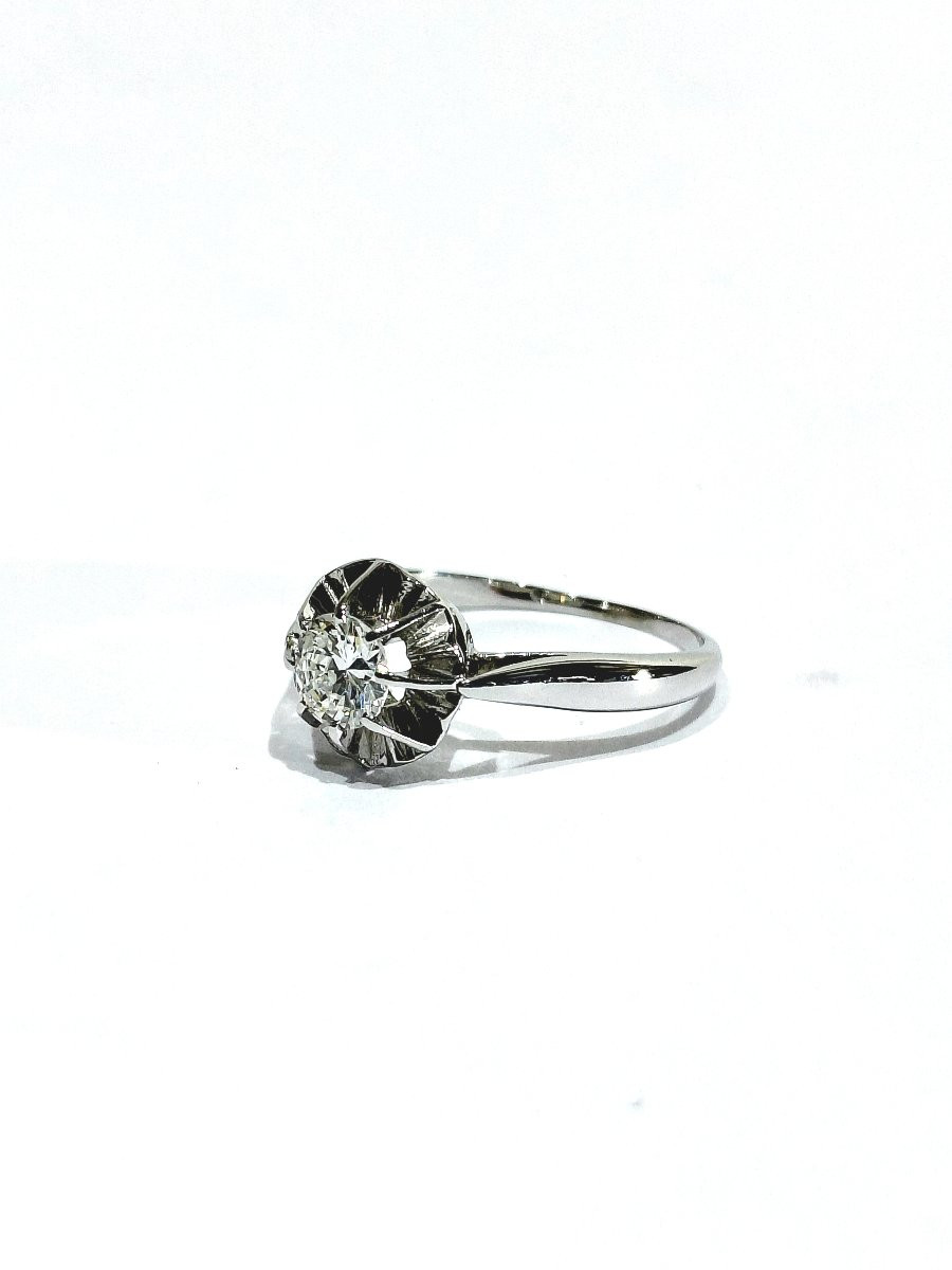 SOLITAIRE EN OR BLANC ET DIAMANT-photo-4