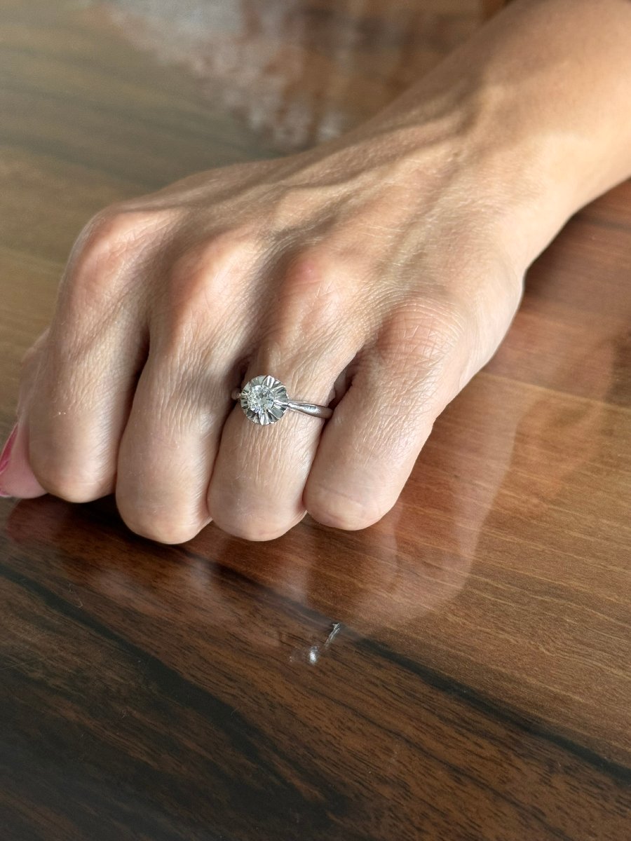 SOLITAIRE EN OR BLANC ET DIAMANT-photo-8