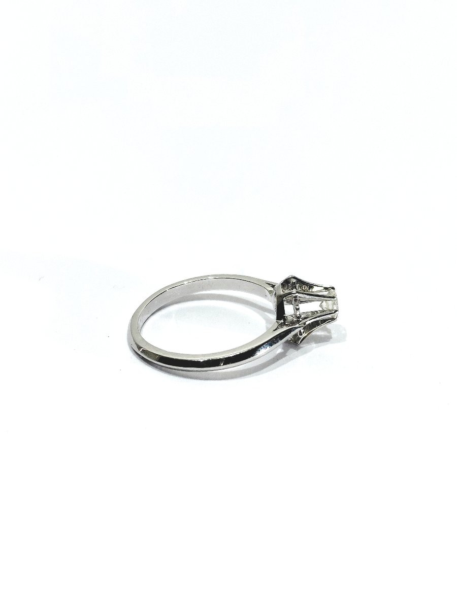 Solitaire Ring In White Gold And Diamond-photo-2