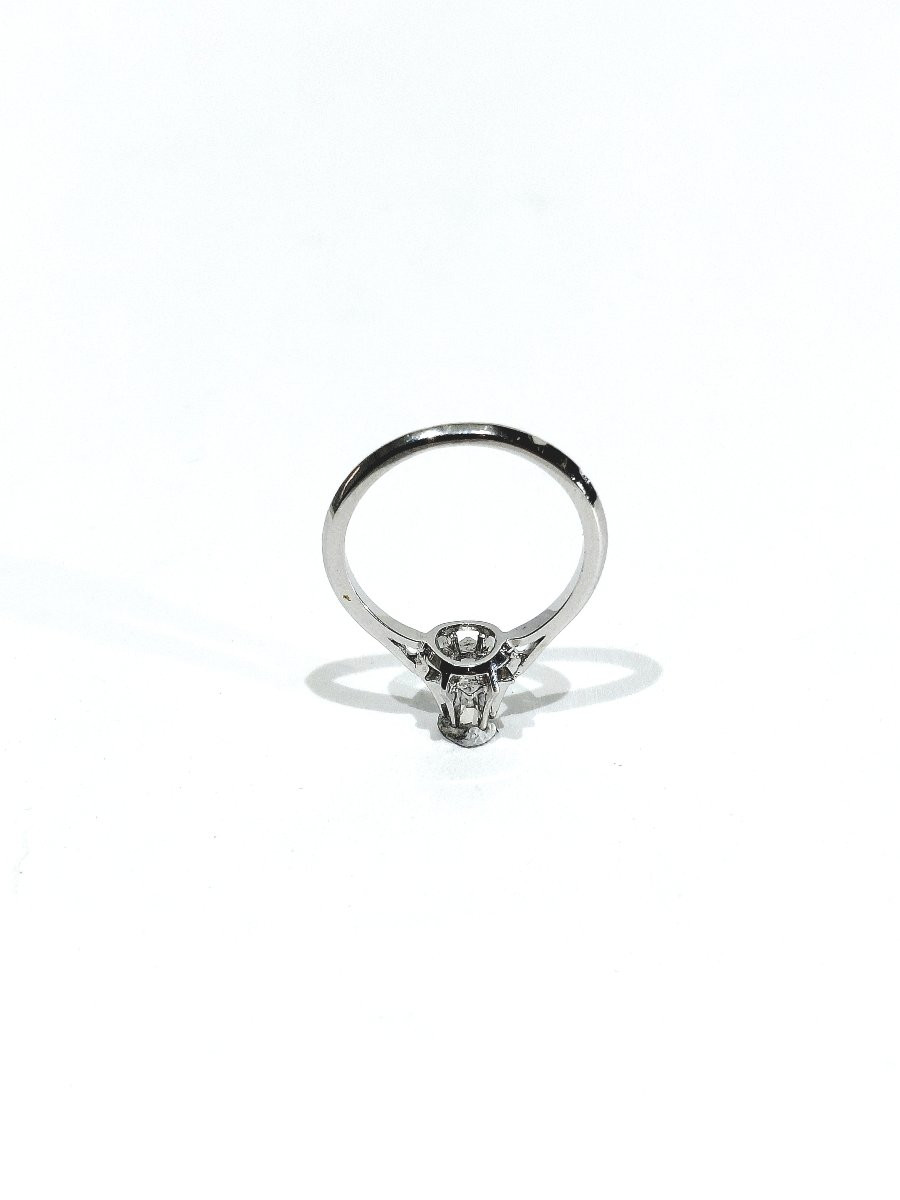 Solitaire Ring In White Gold And Diamond-photo-5
