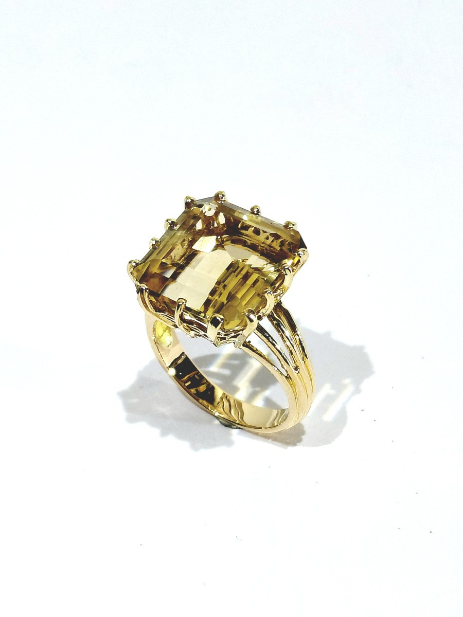 Gold And Citrine Ring