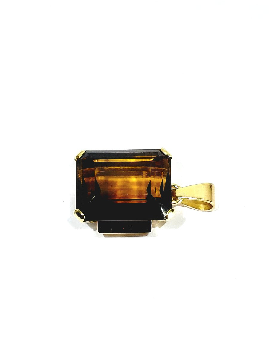 Pendentif en or rose et citrine-photo-3