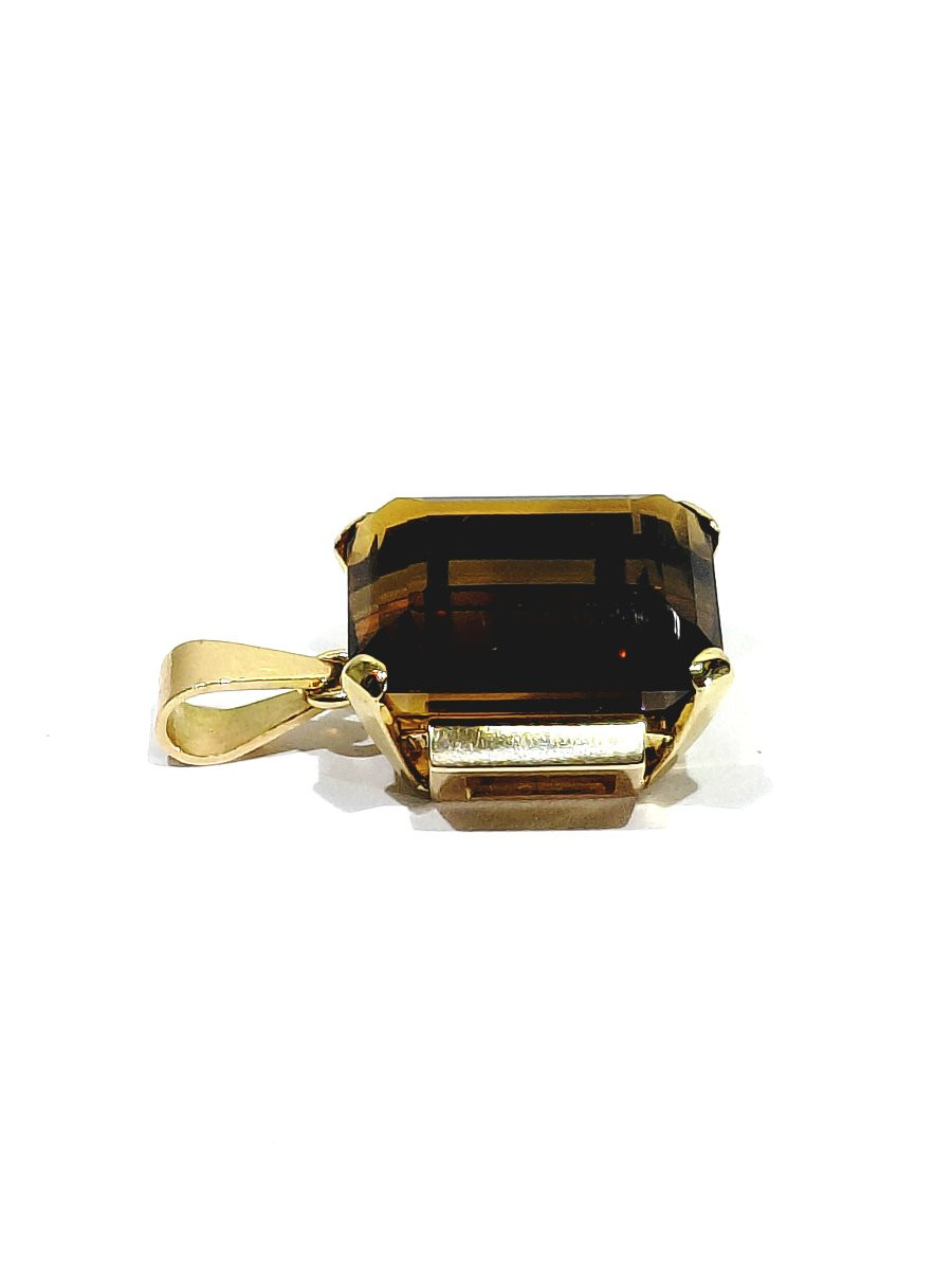 Pendentif en or rose et citrine-photo-2