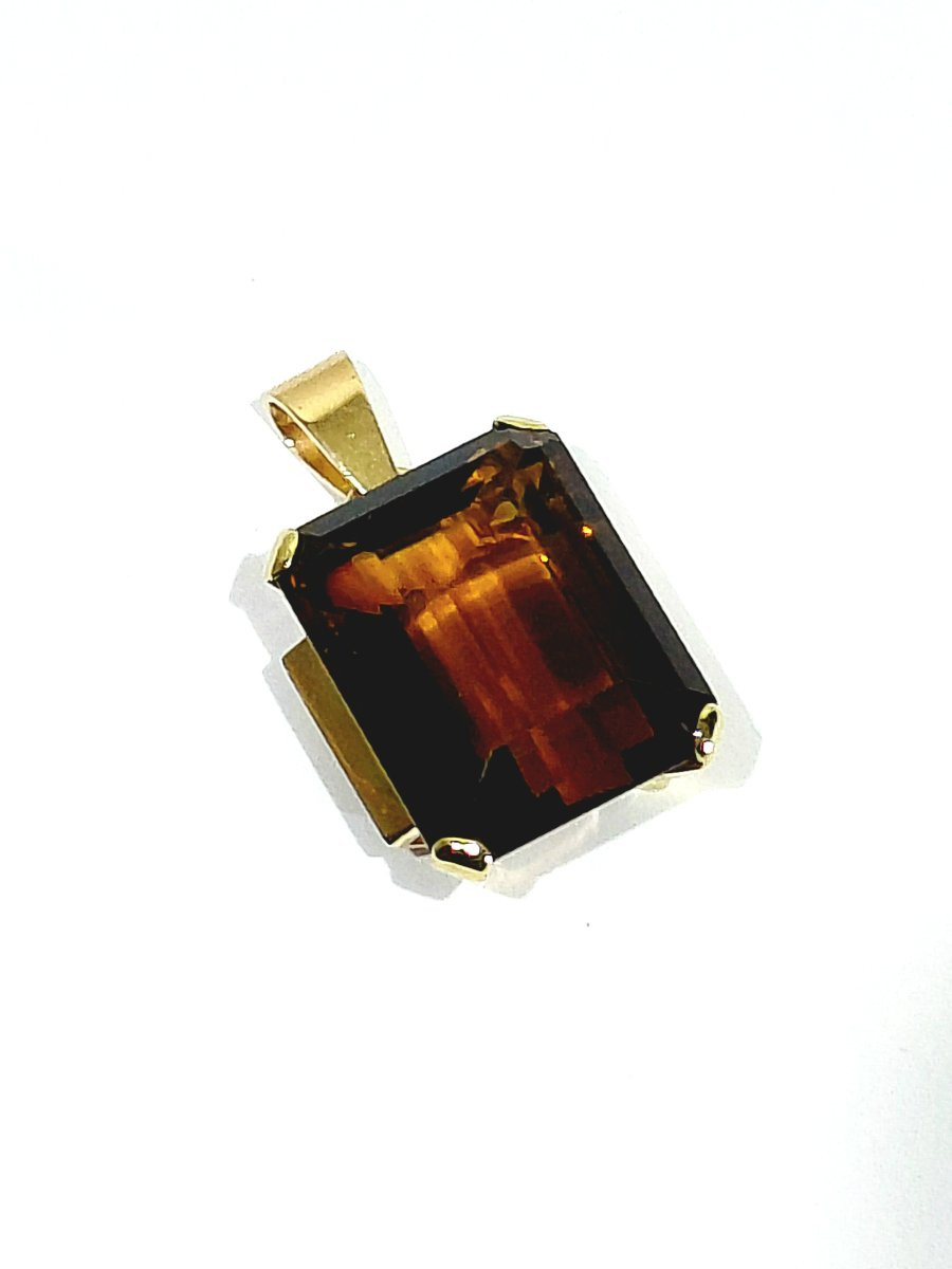 Pendentif en or rose et citrine-photo-3