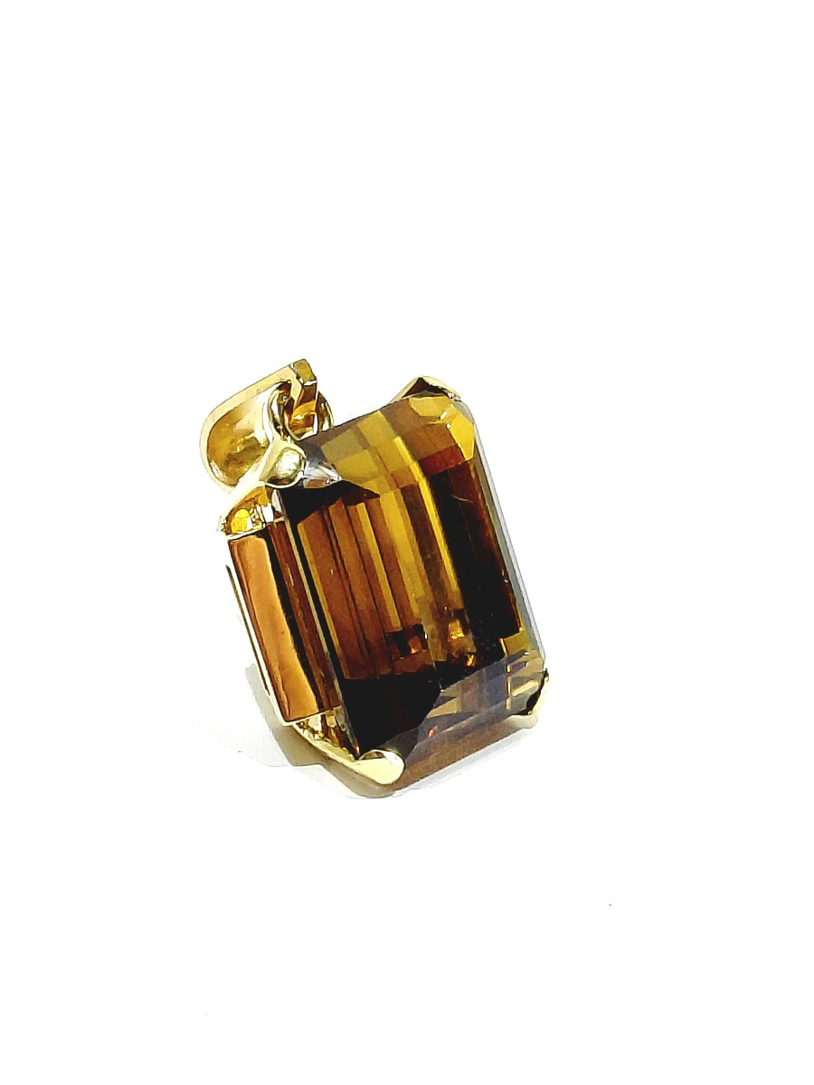 Pendentif en or rose et citrine