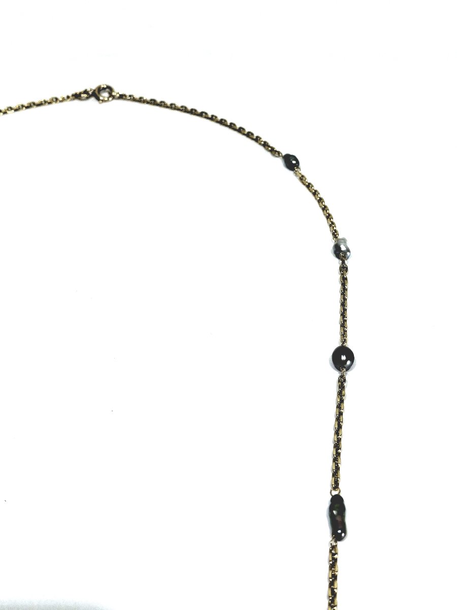 Sautoir en or et Perles de Tahiti.-photo-4