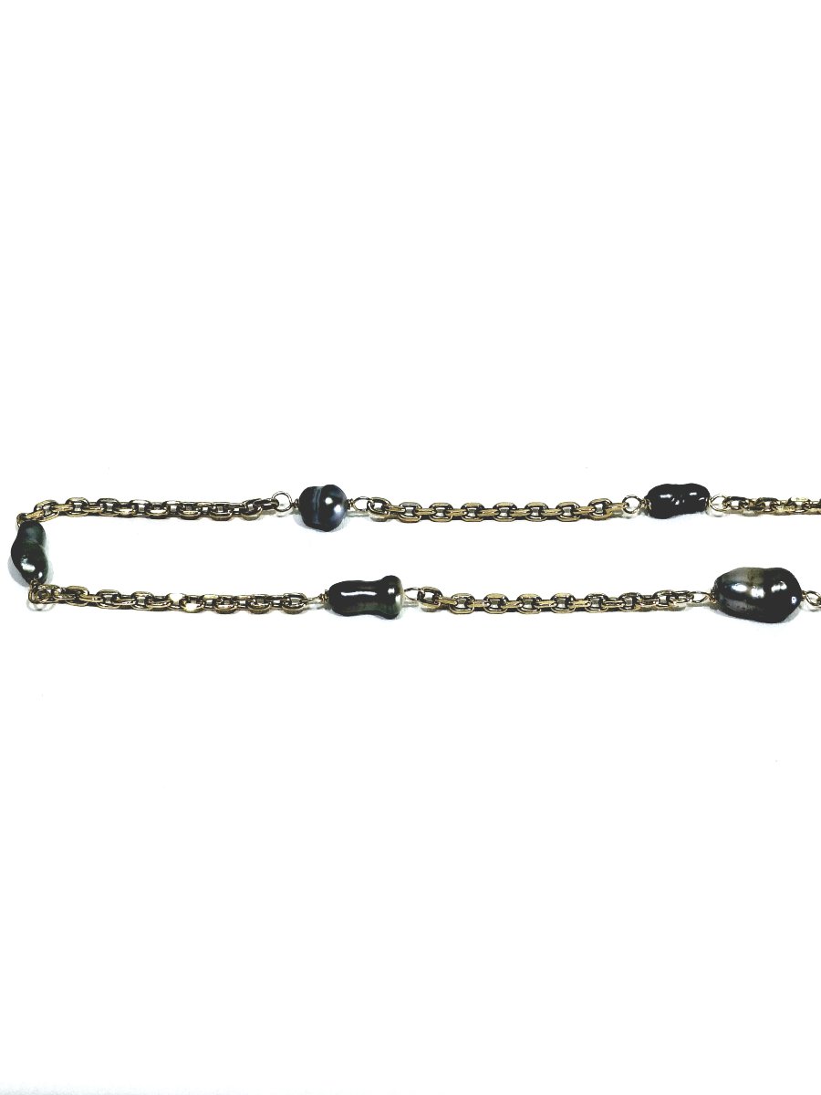 Sautoir en or et Perles de Tahiti.-photo-3