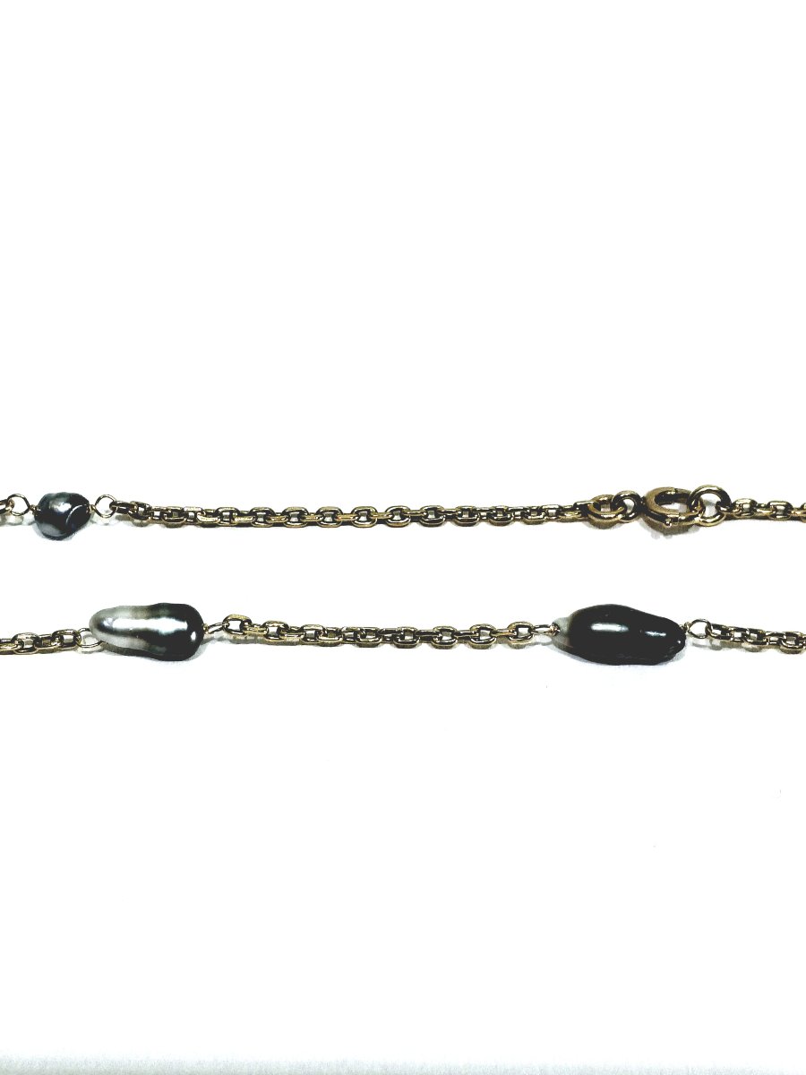 Sautoir en or et Perles de Tahiti.-photo-4