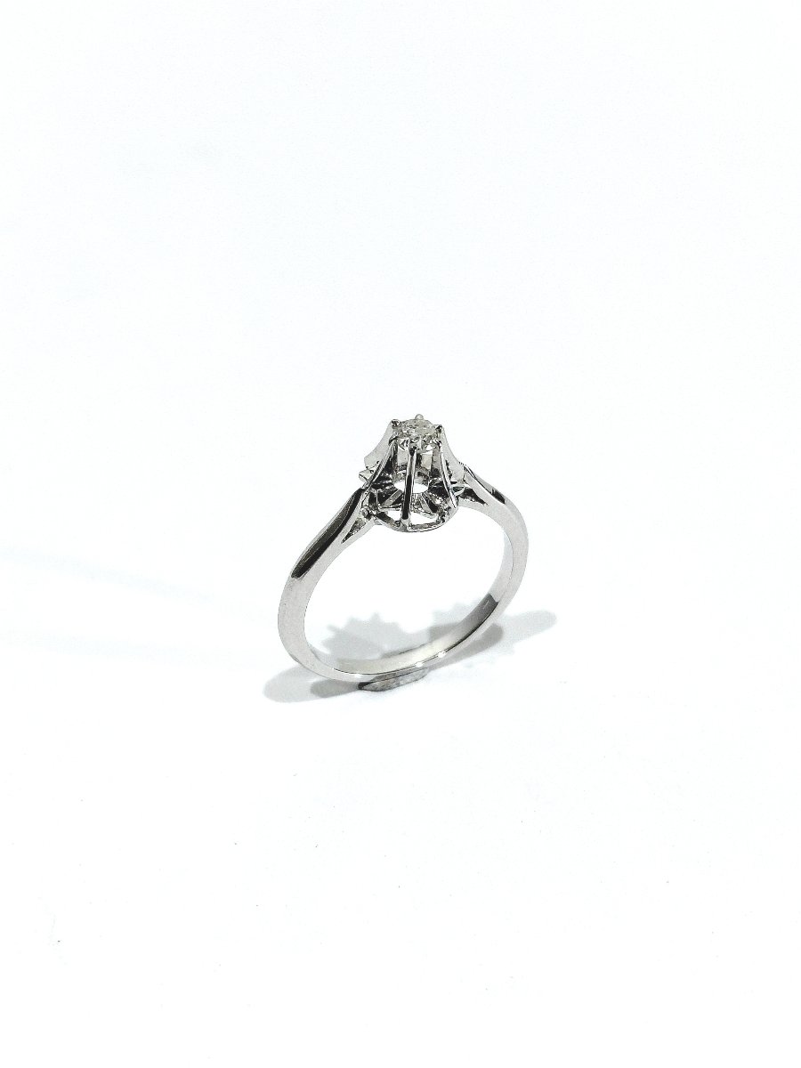 Solitaire Ring In White Gold And Diamond-photo-2