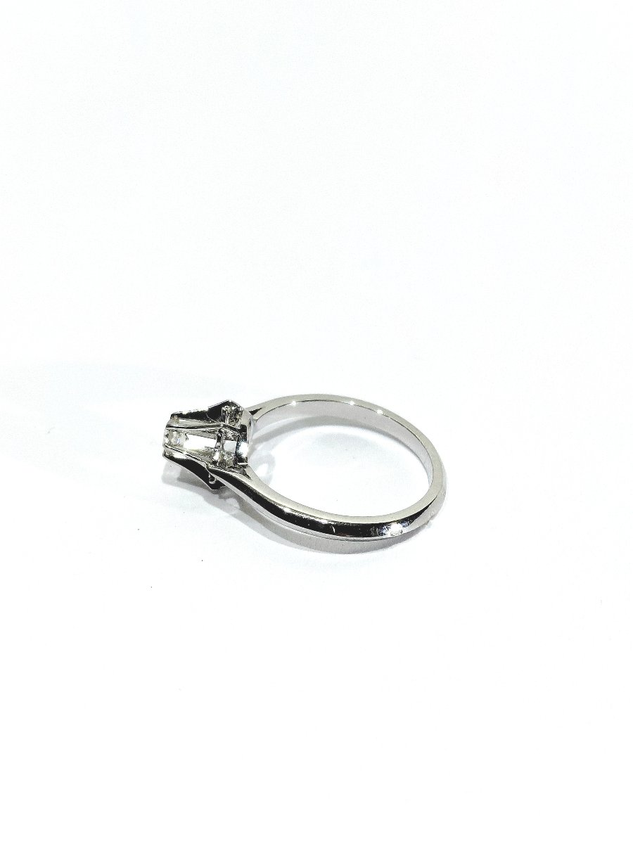 Solitaire Ring In White Gold And Diamond-photo-4