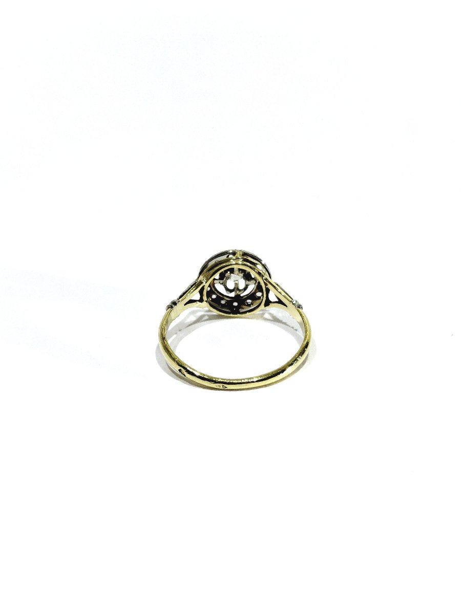 Yellow Gold And Diamond Target Ring -photo-1