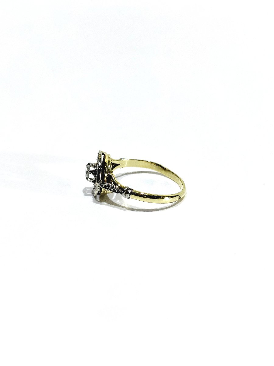 Yellow Gold And Diamond Target Ring -photo-2