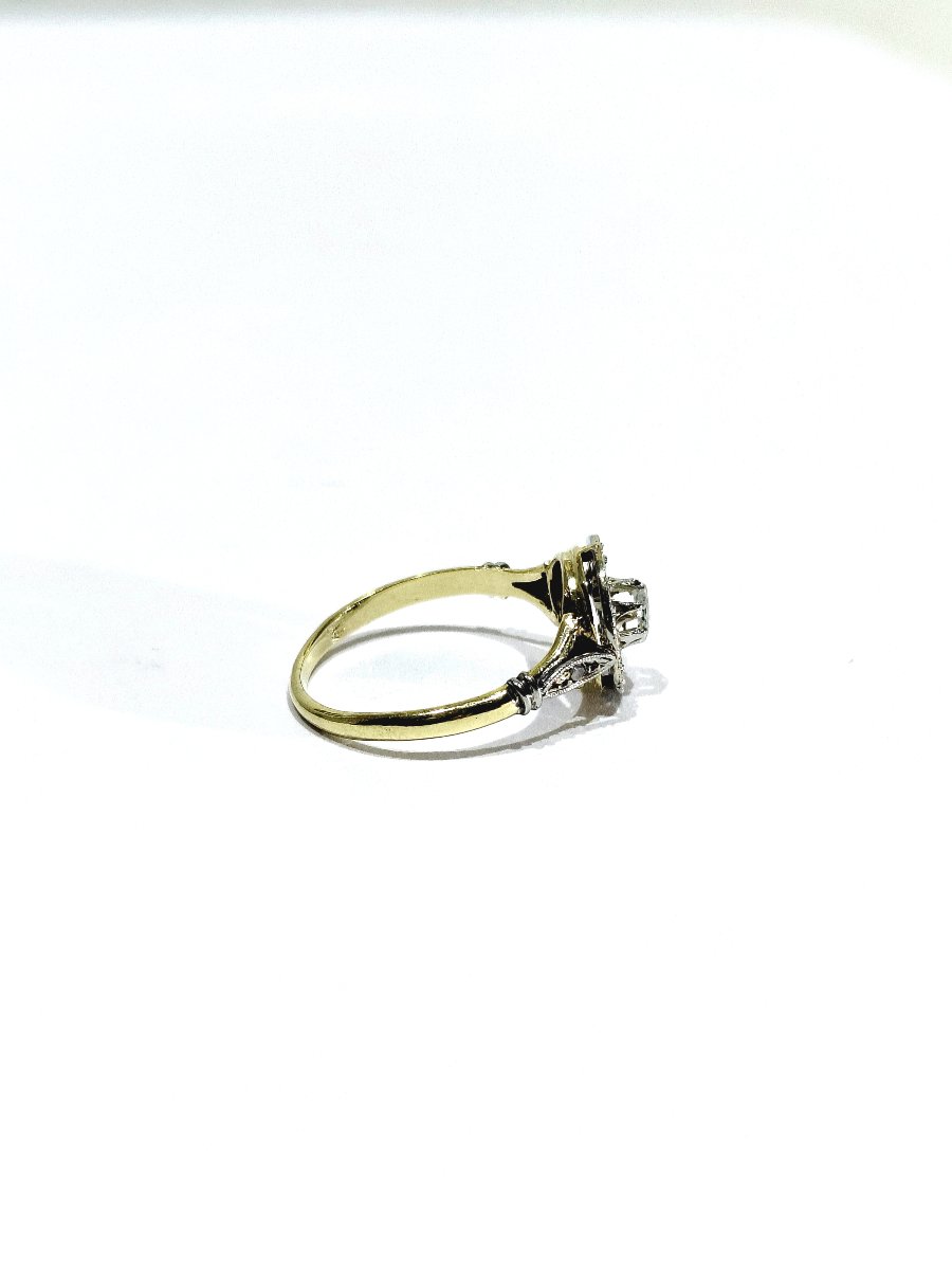 Yellow Gold And Diamond Target Ring -photo-4