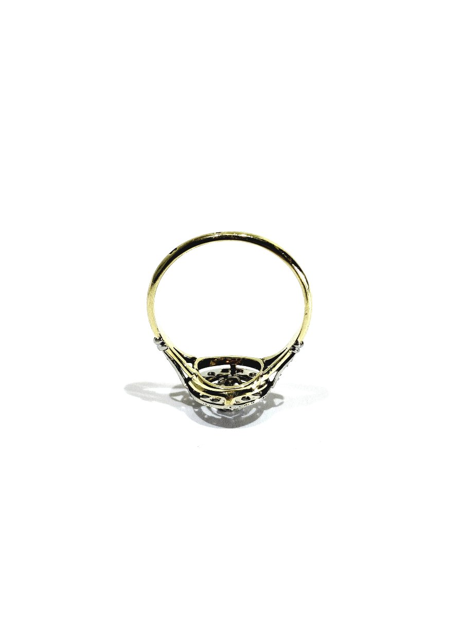 Yellow Gold And Diamond Target Ring -photo-5