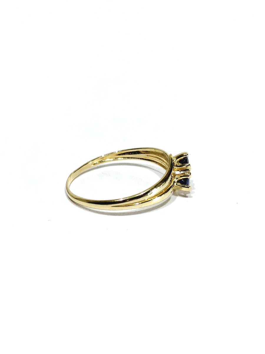 Champagne Gold Ring With Sapphires-photo-2