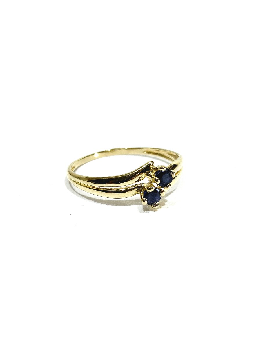 Champagne Gold Ring With Sapphires-photo-4