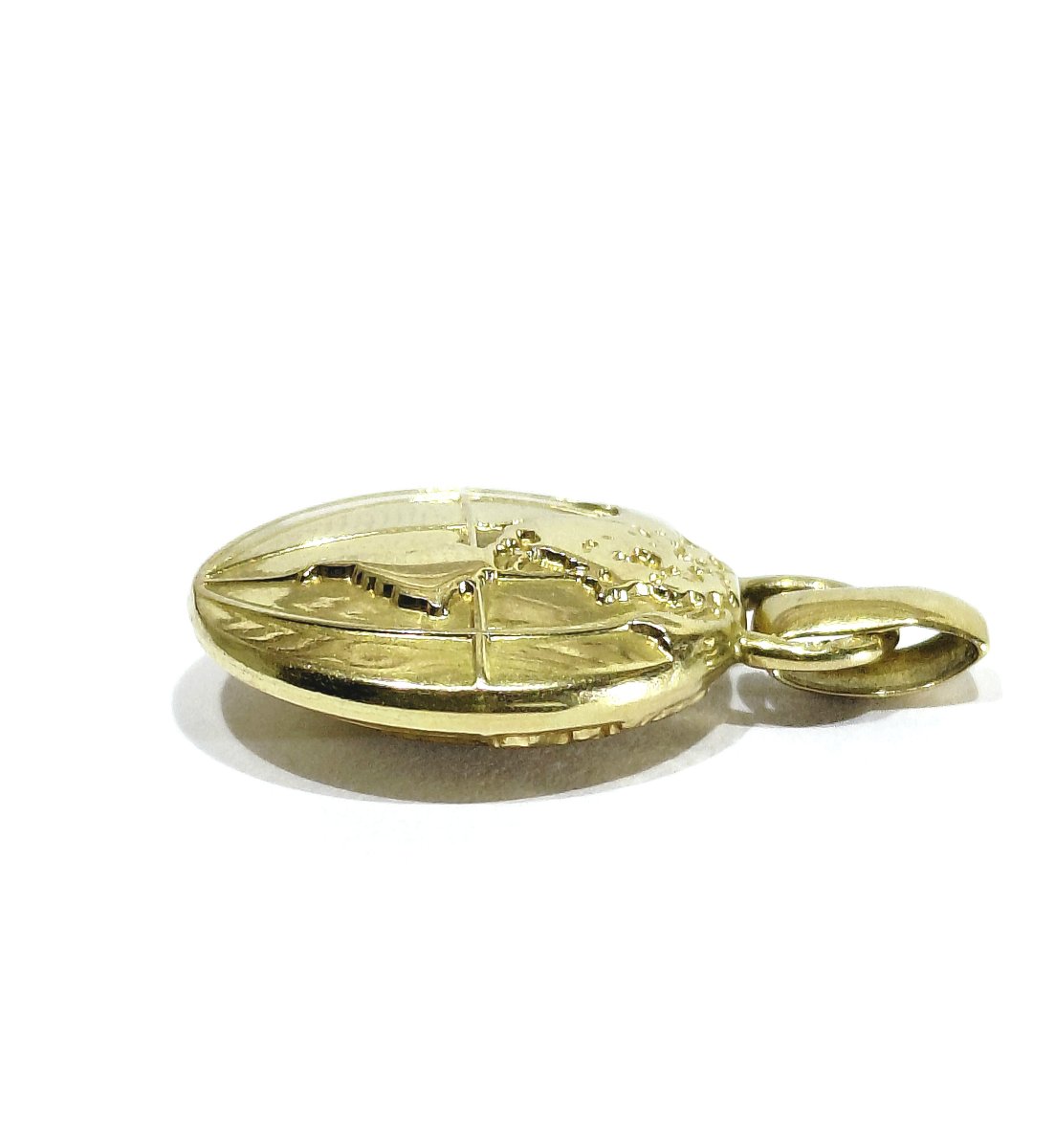 Pendentif Globe Terrestre En Or Jaune -photo-2