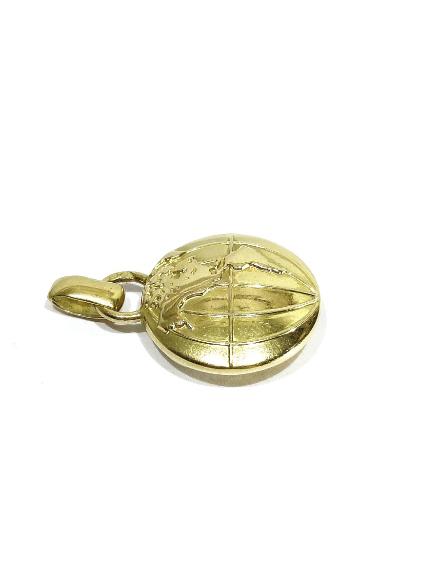 Pendentif Globe Terrestre En Or Jaune -photo-4