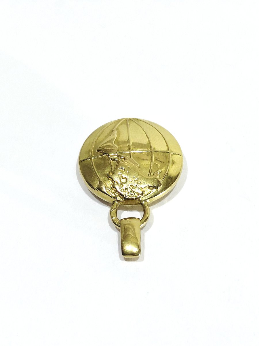 Pendentif Globe Terrestre En Or Jaune -photo-2