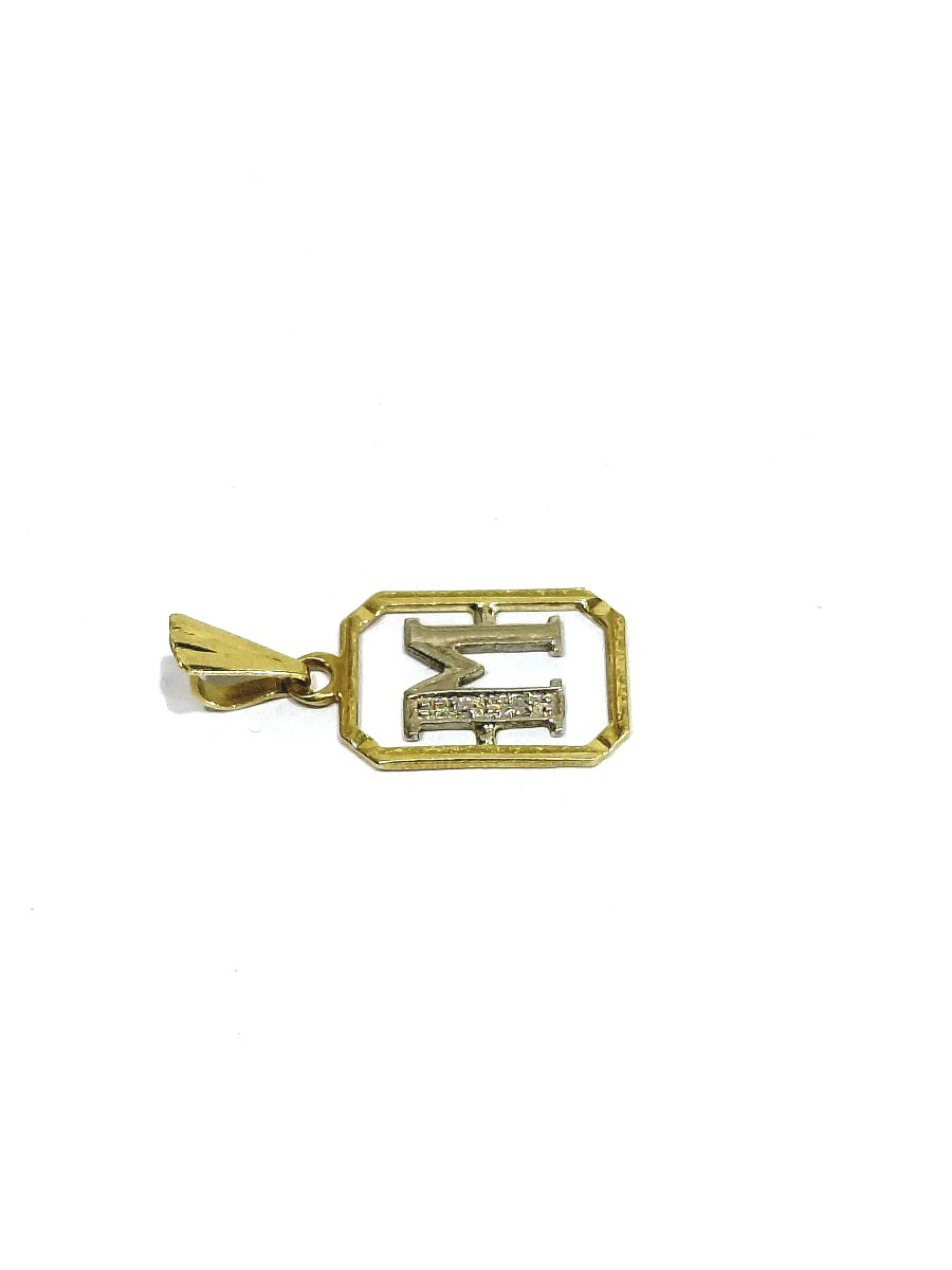 "m" Pendant In Gold And Diamonds-photo-3