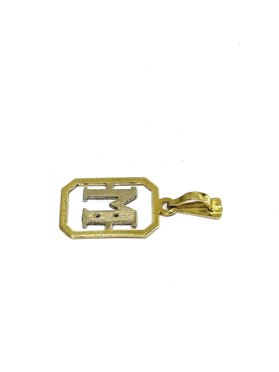 "m" Pendant In Gold And Diamonds-photo-4