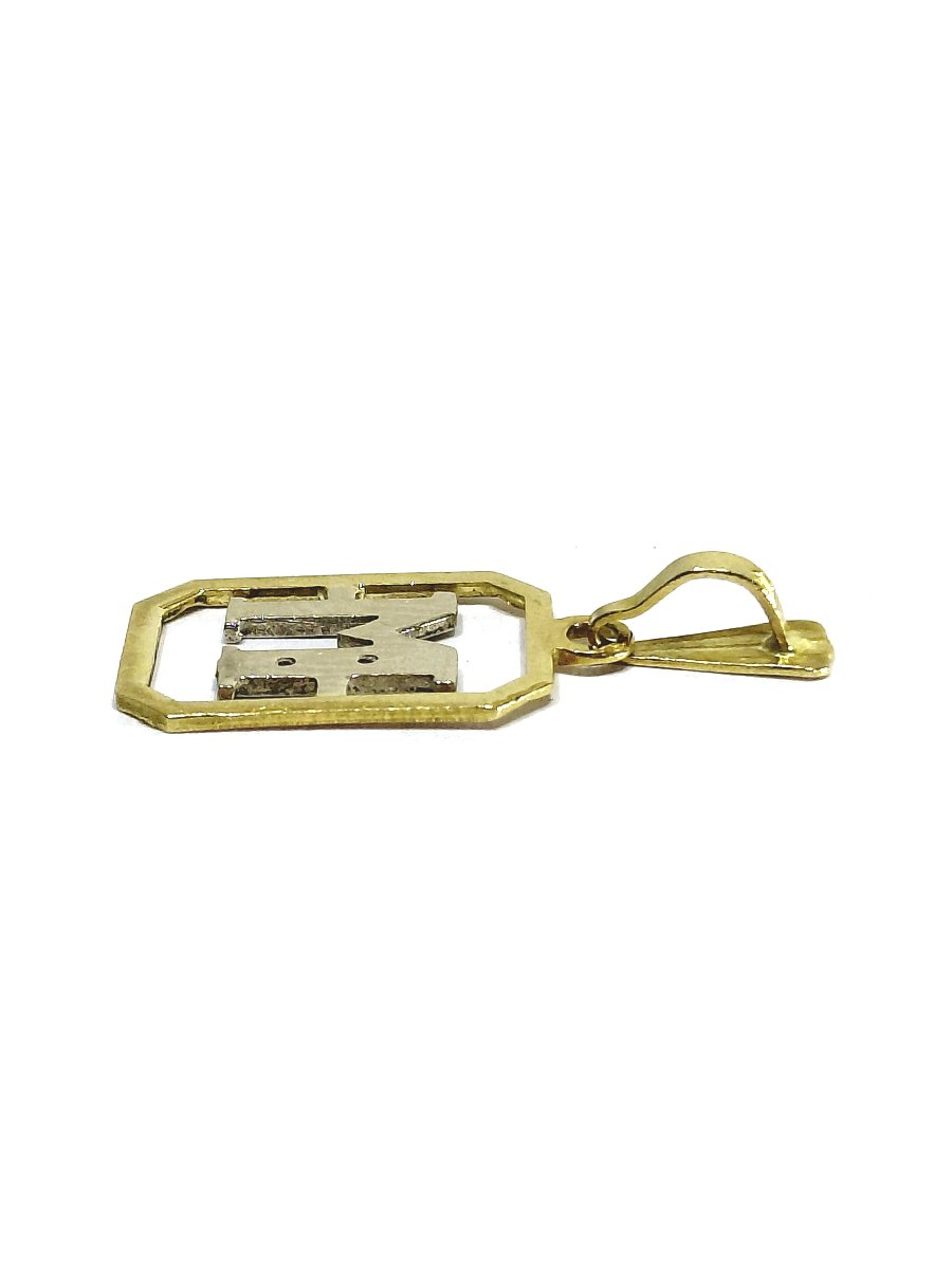 "m" Pendant In Gold And Diamonds-photo-4