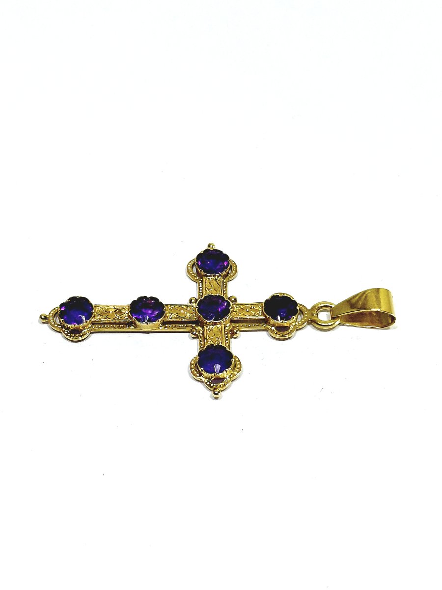 Croix En Or Et Améthyste-photo-2