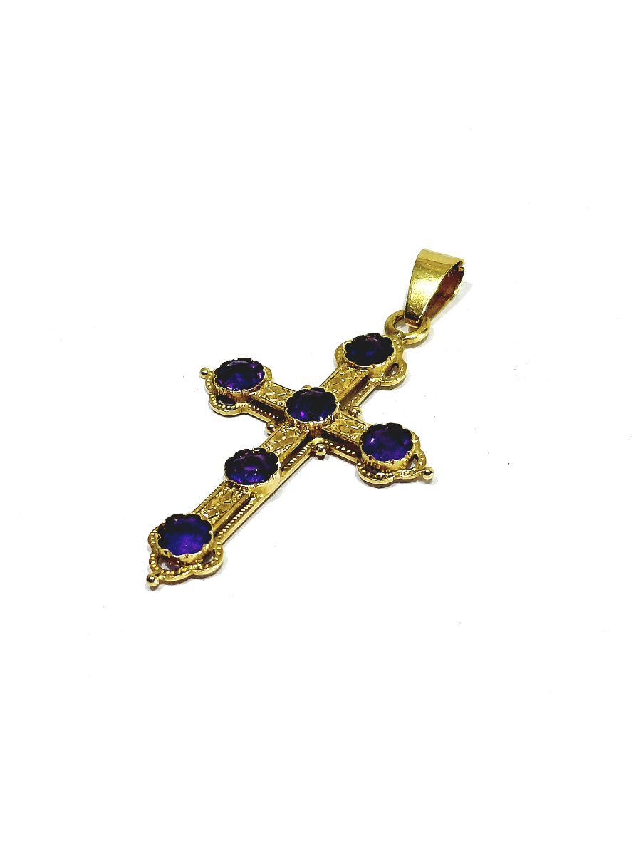 Croix En Or Et Améthyste-photo-4