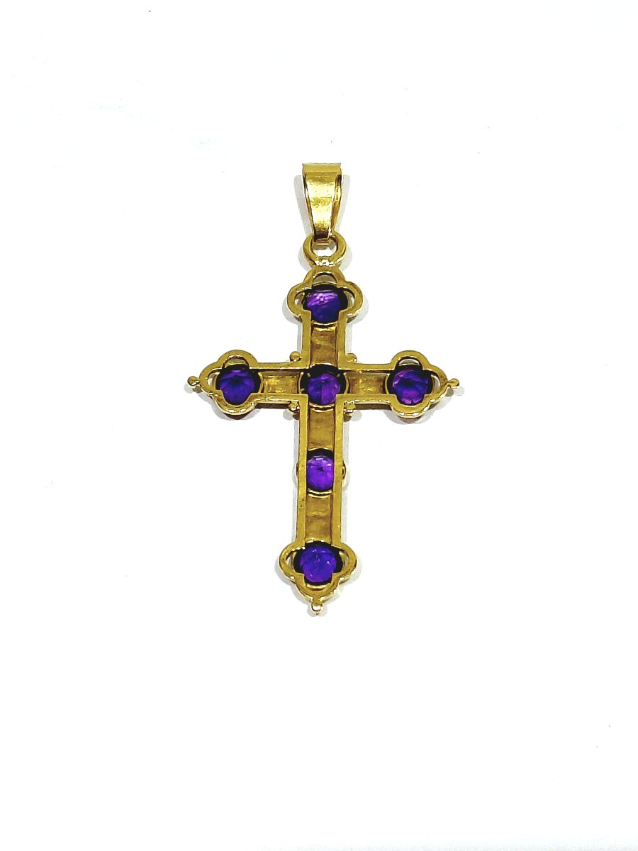 Croix En Or Et Améthyste-photo-2