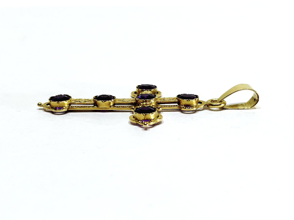 Croix En Or Et Améthyste-photo-3