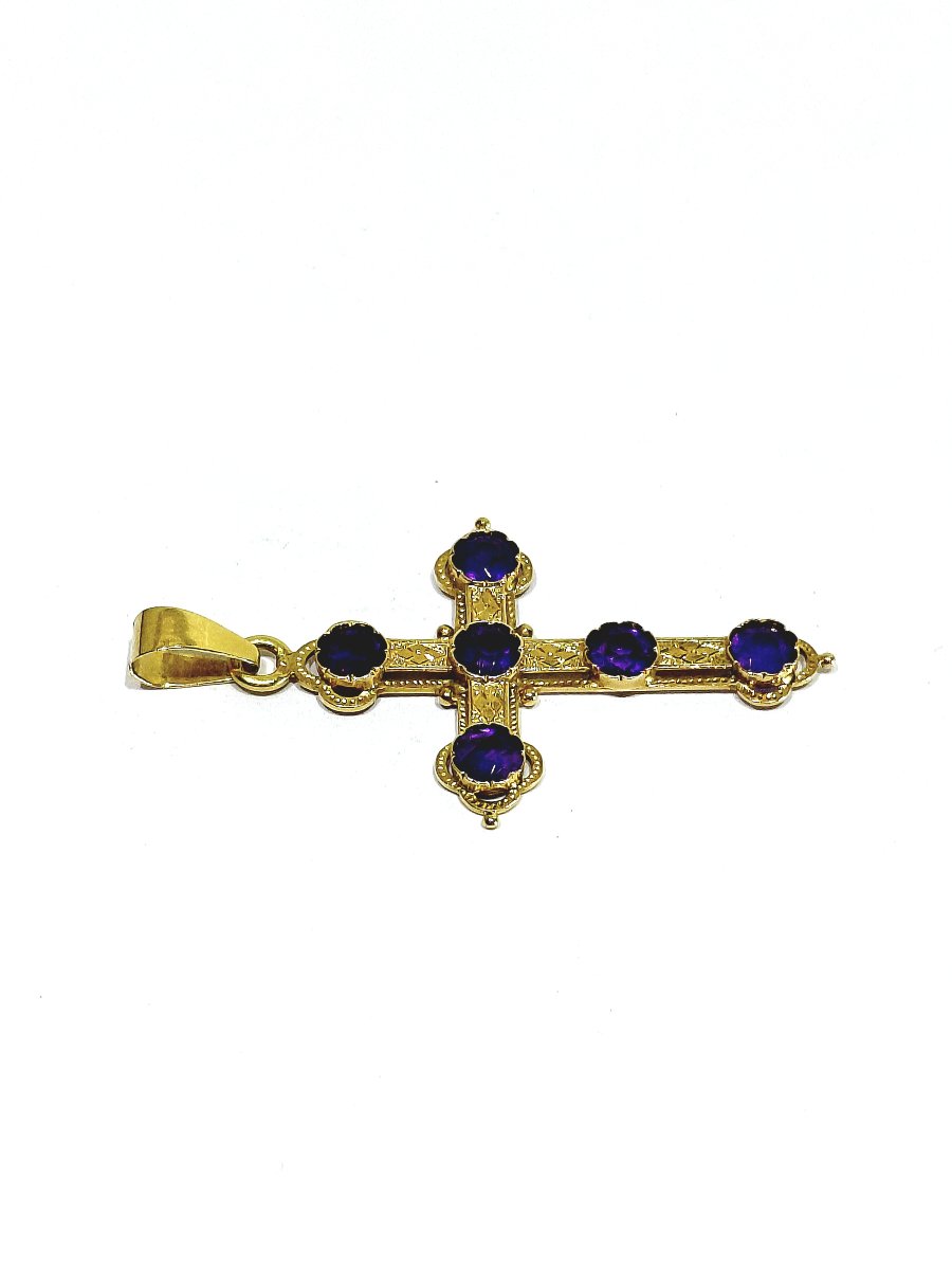 Croix En Or Et Améthyste-photo-4