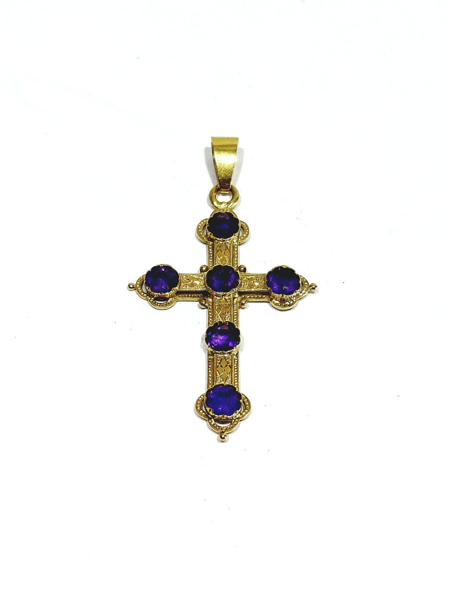 Croix En Or Et Améthyste