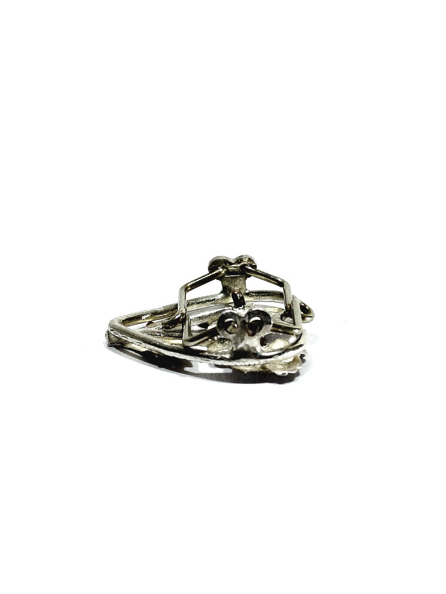 Bouton De Plastron En Argent en forme de coeur -photo-4