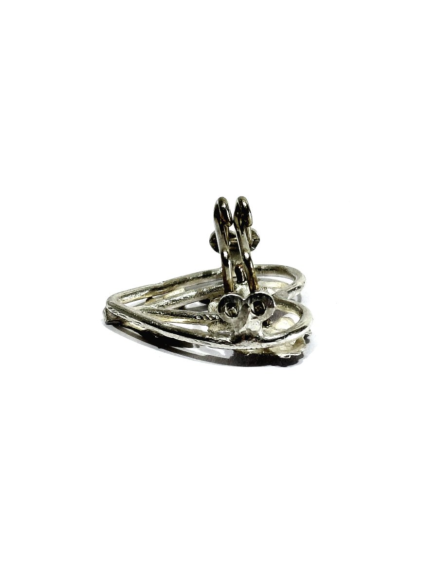 Bouton De Plastron En Argent en forme de coeur -photo-3