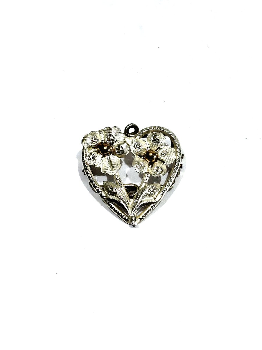 Bouton De Plastron En Argent en forme de coeur -photo-4